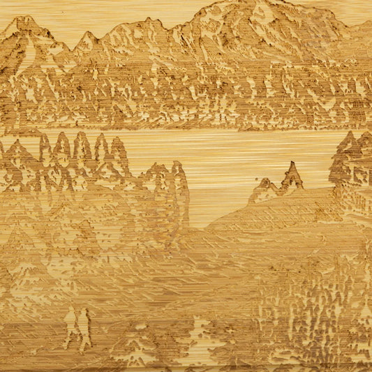 Tabla De Madera Ilustrada Km 24.7 Patagonia