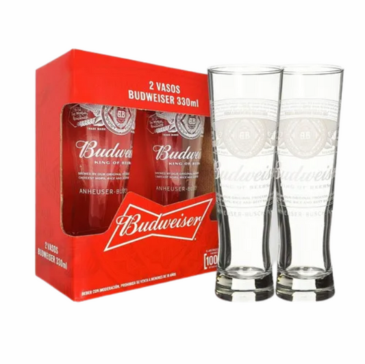 Two Pack Vasos Budweiser de 330ml